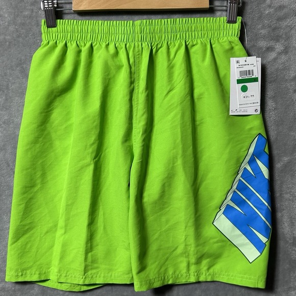 Nike Other - Nike Swim Shorts Youth XL Neon Green Blue Logo Mesh Lined Trunks NWT